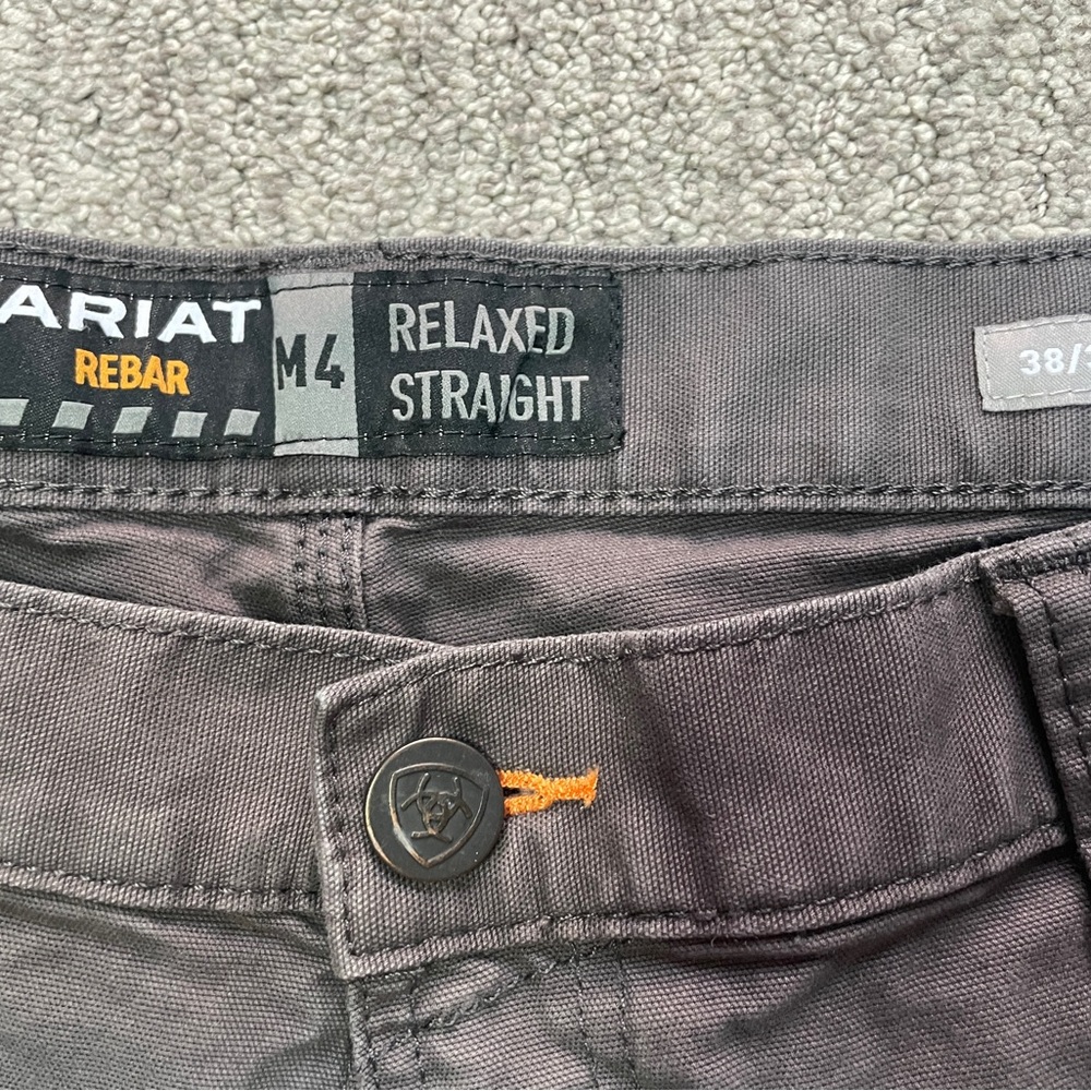 Ariat Rebar M4 Relaxed Straight Dark Gray Pants 38x32